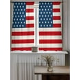 thumbnail image 4 of 4th of July Curtains 54 Inch Length, Sheer Curtains for Bedroom Living Room Window Red Stripes Independence Day Rod Pocket Voile Drapes Kitchen Curtains Small Half Window 42"x54" 2 Panels, 4 of 7
