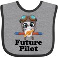 thumbnail image 3 of Inktastic Boys Future Pilot Panda Boys Baby Bib, 3 of 4