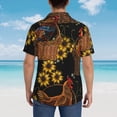 thumbnail image 4 of Gukieu Embroidery Chicken Rooster Print Men's Short-sleeved Shirts, Button-down Lapel Hawaiian Shirts, T-shirts, Beach Vacation Summer Casual Wear,X-Large, 4 of 7