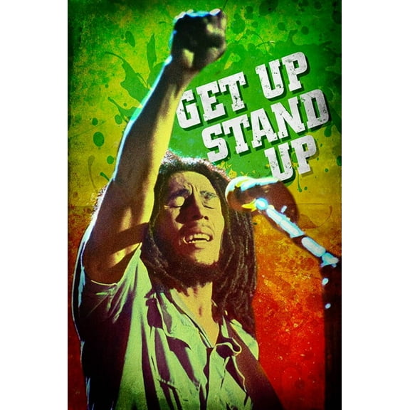BUY ART FOR LESS Officially Licensed Bob Marley Get Up Stand Up Music Reggae 24 x 36 Inch Art Poster - Decorative Print - Poster Paper - Ready to Frame