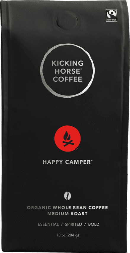 Kicking Horse Happy Camper Whole Bean Coffee, Medium Roast, 10 oz bag (Pack of 6)
