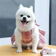 thumbnail image 6 of Plaid Dog Dress Bow Tie Harness Leash Set for Small Dogs Cats Girl Cute Princess Dog Dresses Spring Summer Puppy Bunny Rabbit Clothes Chihuahua Yorkies Pet Outfits, 6 of 8