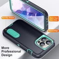 thumbnail image 4 of for iPhone 15 Pro Case, iPhone 15 Pro Phone Case with Built in Kickstand, Shockproof/Dustproof/Drop Proof Heavy Duty Military-Grade Rugged Protective Cover for iPhone 15 Pro,Light Green, 4 of 9