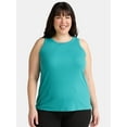 thumbnail image 2 of Terra & Sky Women's Plus Size High Neck Rib Tank Top, 2-Pack, 2 of 7