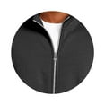 thumbnail image 4 of LTTVQM Men's Fleece Jacket Casual Zip up Lightweight Collar Sweatshirts Athletic Outdoor Sweater Jackets Fall Winter Outfit Black XL, 4 of 5