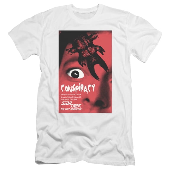 Star Trek Tng Season 1 Episode 25 Premium Canvas Adult Slim Fit 30/1 T-Shirt White