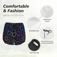 thumbnail image 6 of Picia Colored Hearts Pattern Women's 2 in 1 Athletic Running Shorts High Waisted Workout Casual Gym Sweat Shorts with Comfy Liner Zipper Pockets-XX-Large, 6 of 9