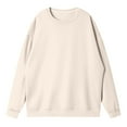 thumbnail image 5 of Womens Crewneck Sweatshirts Casual Long Sleeve Loose Pullover Soft Solid Fall Winter Tops Beige S, 5 of 5