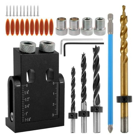 

38pcs DIY 15 Degree Angle Pocket Hole Jig Kit Drilling Portable Practical Home