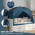thumbnail image 5 of Kids Twin Bed Tent w/ Star Lights, Indoor Play Tent, Cozy Privacy Space, Blue - Boys & Girls Birthday Gift, 5 of 10