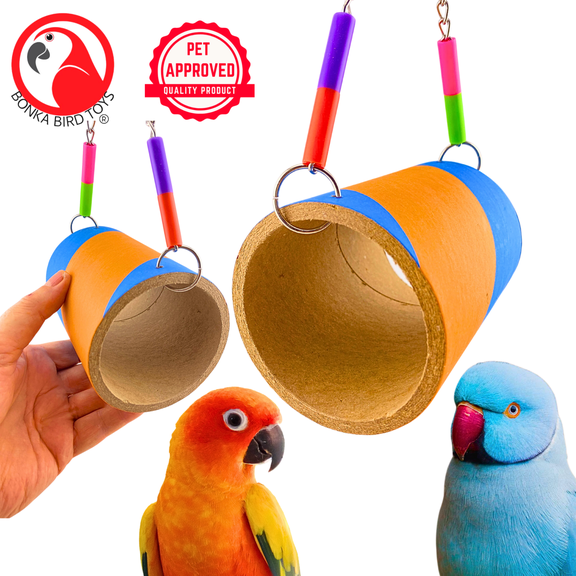 Bonka Bird Toys 3407 Bagel Hut Small Chew Treat Tunnel Hideaway Parrot Cage Toy