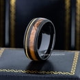thumbnail image 2 of 8mm Men's Black Tungsten Wedding Band, Barrel & Guitar String Inlay Anniversary Ring - TN1155WAs10, 2 of 4
