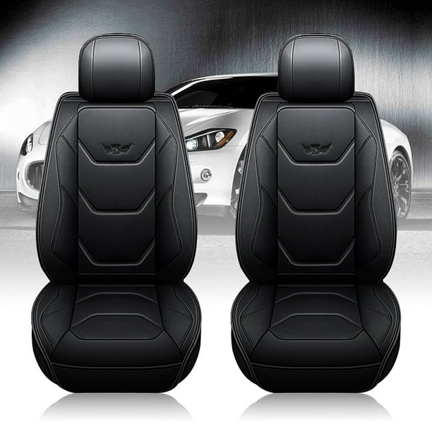 2PCS Universal Car Seat Cover, PU Leather Comfortable Breathable Front