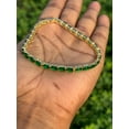 thumbnail image 6 of Baguette Emerald Tennis Bracelet/ 14K Gold plated Emerald Bracelet/ Genuine Emerald Bracelet / Stackable Bracelet For Women gift for her, 6 of 7
