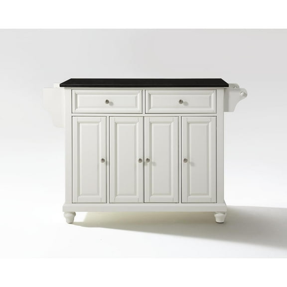 Crosley Furniture Cambridge Granite Top Full Size Kitchen Island/Cart White/Black