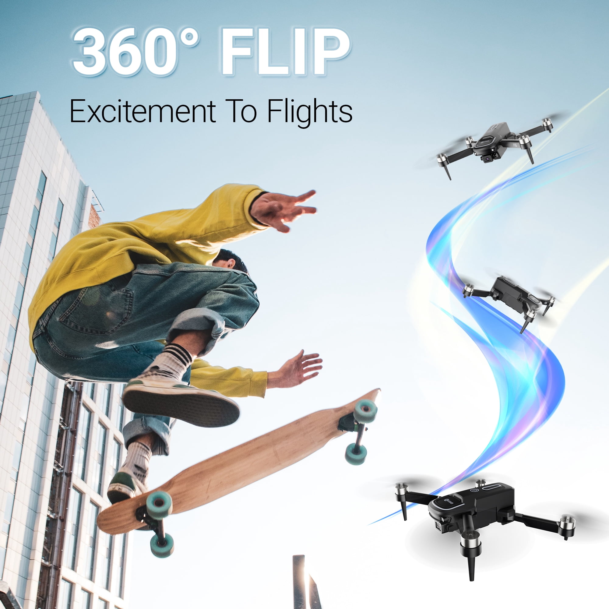 Contixo F16 Stunt Drones for Adults and Kids with 1080P Camera & Brushless Motor, 17-Minute Flight Time, Graphite