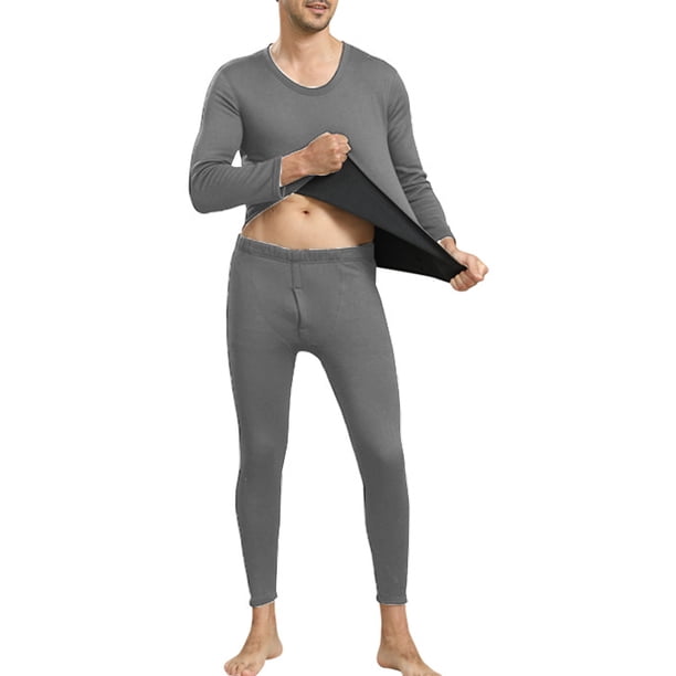 Ropa interior térmica para hombre, calzoncillos largos con forro de lana, conjunto de ropa interior larga para clima frío, parte superior e inferior de invierno