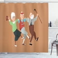 thumbnail image 1 of Ambesonne Retirement Shower Curtain, Senior Sirtaki Dance, 69"Wx70"L, Multicolor, 1 of 3