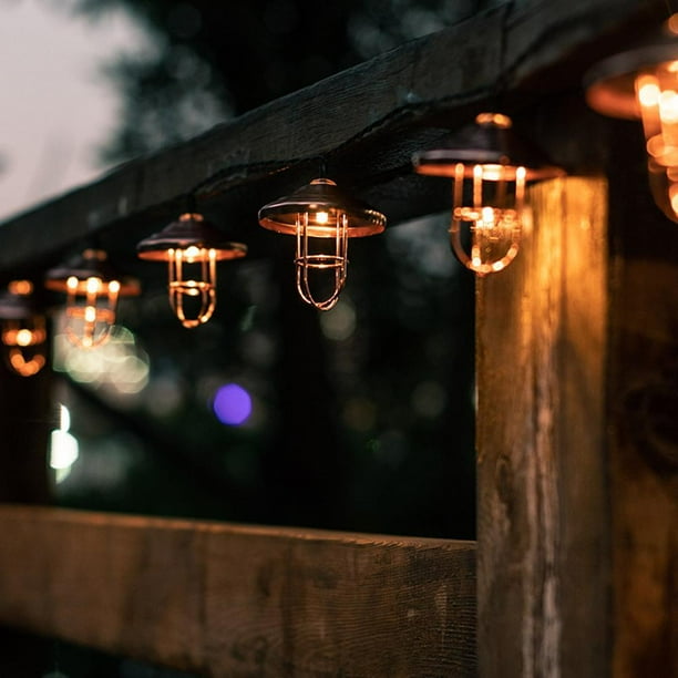 Guirnalda De Luces De Hadas Solares, 20 Luces Led De Cadena De Linternas De Metal Para Decoración De Bodas Y Fiestas En Casa Vogacara HA036154-00
