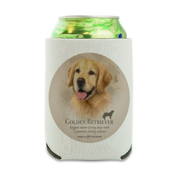 Golden Retriever Dog Breed Can Cooler - Drink Sleeve Hugger Collapsible Insulator - Beverage Insulated Holder