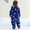 thumbnail image 4 of FAIOROI Kids' Infant Dinosaur Onesie - Blue, 2T, 100% Polyester Warm Sleepwear, Full-Zip Easy-On Loungewear for Toddler Play & Home Use, 4 of 9