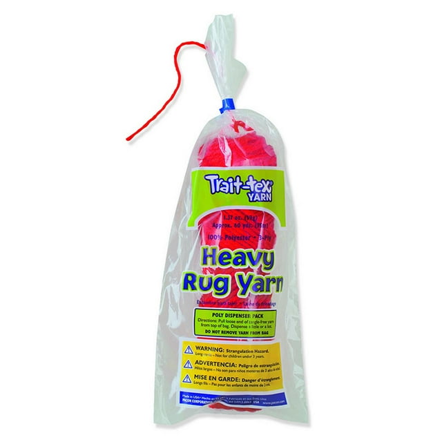 Heavy Rug Yarn, Red, 60 Yards Per Pack, 6 Packs