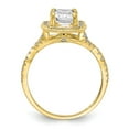 thumbnail image 2 of 10K Yellow Gold Ring Band with Stones Cubic Zirconia CZ Rectangle Clear Round, Size 6, 2 of 5