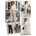 thumbnail image 5 of TEMOFON Womens Wide Leg Palazzo Pants with Pockets High Waist Flowy Loose Trousers Adjustable Knot Casual Lounge Pants, 5 of 7