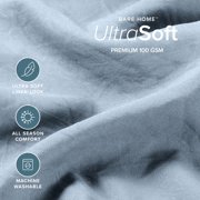 Bare Home Washed Sheet Set - Premium 1800 Collection - Deep Pocket - 4 Piece - Queen, Dusty Blue