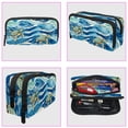 thumbnail image 3 of MUOOUM Pencil Case, Blue Wave Stripe Sea Turtle Pattern Large Capacity Pencil Pouch Stationery Pen Bag, 3 of 7