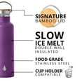 thumbnail image 4 of Elemental Classic Insulated Water Bottle, Leak Proof Thermos Water Bottle with Bamboo Lid and Metal Ring, Reusable Insulated Stainless Steel Water Bottle, 25oz - Plum, 4 of 9