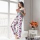 thumbnail image 5 of Balery Violets Flowers Pantalones de pijama para mujer, pijamas ultraligeros, pantalones de estar por casa-Small, 5 of 6