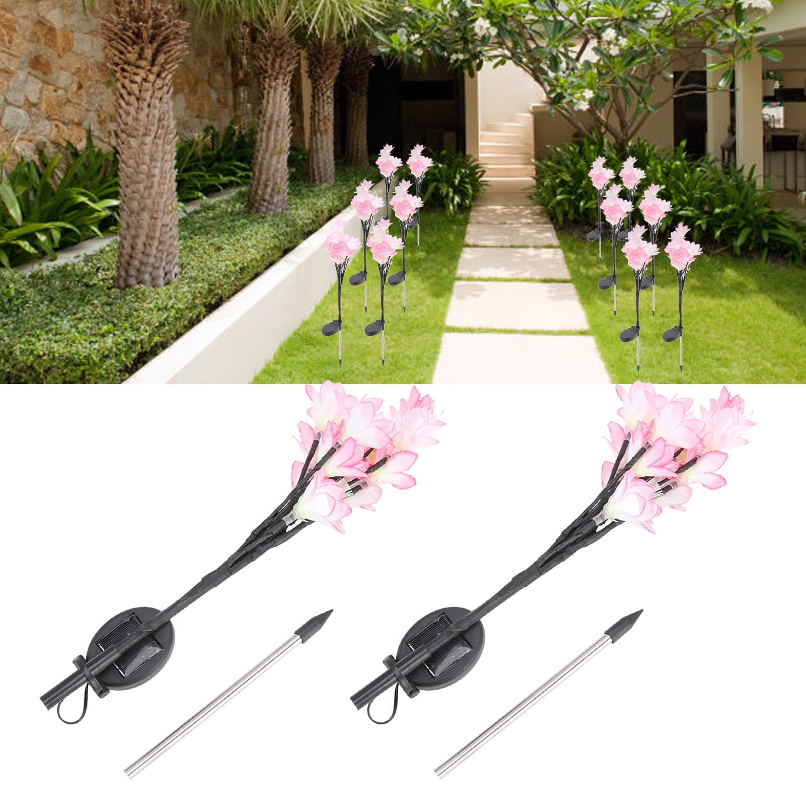 Solar Flowers Lights, Solar Garden Lights Outdoor Decorative, Waterproof Outdoor LED Garden Decorative Light for Outside Yard Patio