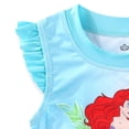 thumbnail image 4 of Disney Little Mermaid Ariel UPF 50+ Bathing Suit Tankini and Bikini Bottom Swimsuit Set (Girls), Sizes 3T-8, 4 of 7