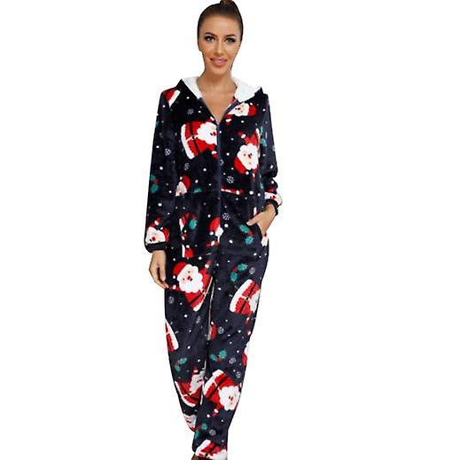 Combinaison De Noël Polaire Femme - Pyjama à Capuche, Grenouillère, Vêtement De Nuit Chaud