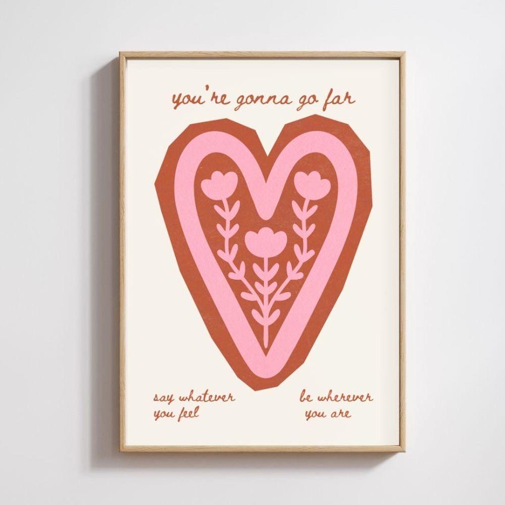 You'Re Gonna Go Far Print Wall Art Indie Pop Lyrics Home Decor Office Wall Art Living Room Decor, Paper Poster Only
