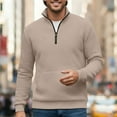 thumbnail image 4 of Generic Mens Half Zip Pullover Sweatshirt Textured Mock Neck Long Sleeve Shirts Casual Athletic Muscle Tops Fall Polo Sweater, 4 of 5