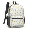 thumbnail image 2 of Sunflower and Flower White Pattern 17" Waterproof Oxford School Backpacks for Teens, S-Shape Padded Straps, for School, Travel, Hiking, Camping, 2 of 5