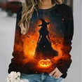 thumbnail image 2 of YUGYXL Halloween Sweatshirts for Women Witch Crewneck T Shirts Fall Cute Pumpkin Graphic Fleece Pullover Tops H Multicolor XL, 2 of 5
