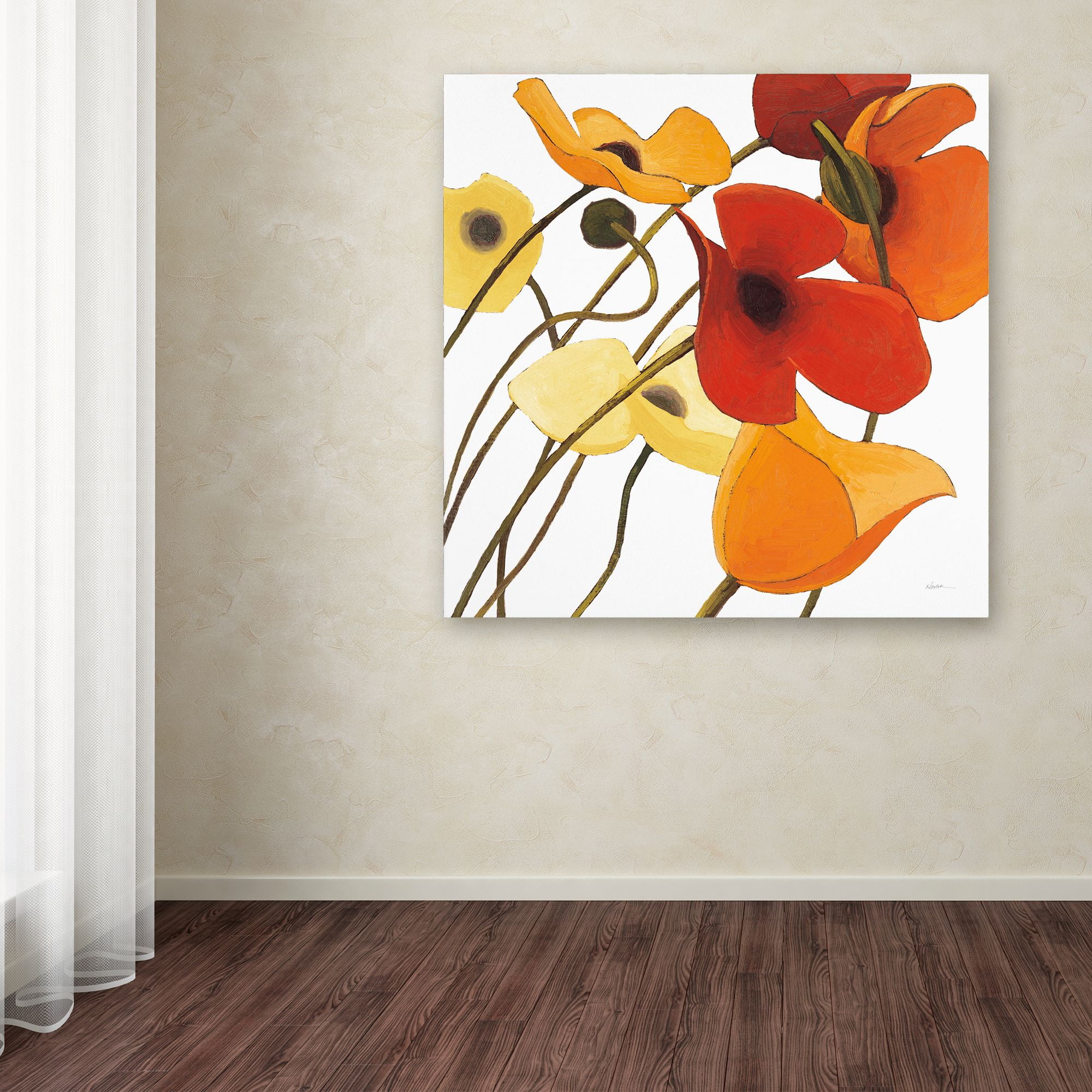 Trademark Fine Art 'Up Two on White Yellow' Canvas Art by Shirley Novak
