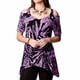 thumbnail image 2 of Camiseta de mujer Tie-dye Printed Top Off Shoulder Blusa de manga corta, Morado, XL Monstrate AP002269-04, 2 of 3