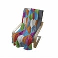 thumbnail image 4 of Geometric Soft Flannel Fleece Throw Blanket, Colorful Retro Geometric Triangle and Polygonal Mosaic Pattern Interior Design, Cozy Plush for Indoor and Outdoor Use, 70" x 90", Multicolor, by Ambesonne, 4 of 6
