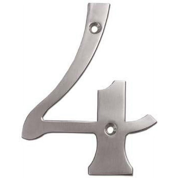 Deltana RN4-4U15 4" Numbers; Solid Brass; Satin Nickel Finish