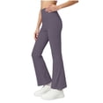 thumbnail image 5 of Vornjynx Girls Flare Leggings Elastic Waist Comfort Soft Skinny Fit Summer Sports Yoga Gym Pants Gray Size 7, 5 of 10