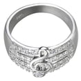 thumbnail image 2 of 1Pc Note Ring Music Note Finger Ring Fashionable Ring Creative Diamond Ring Silver(Size 9), 2 of 8