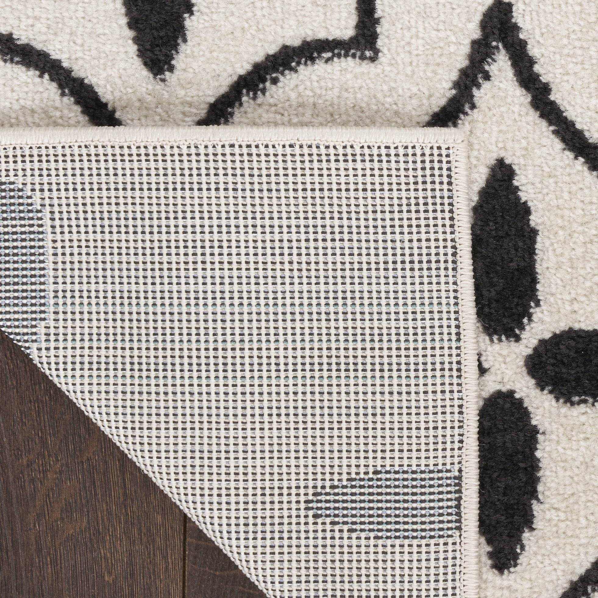 Nourison Essentials Indoor/Outdoor Ivory Black 2'2" x 7'6" Area Rug (2x8)