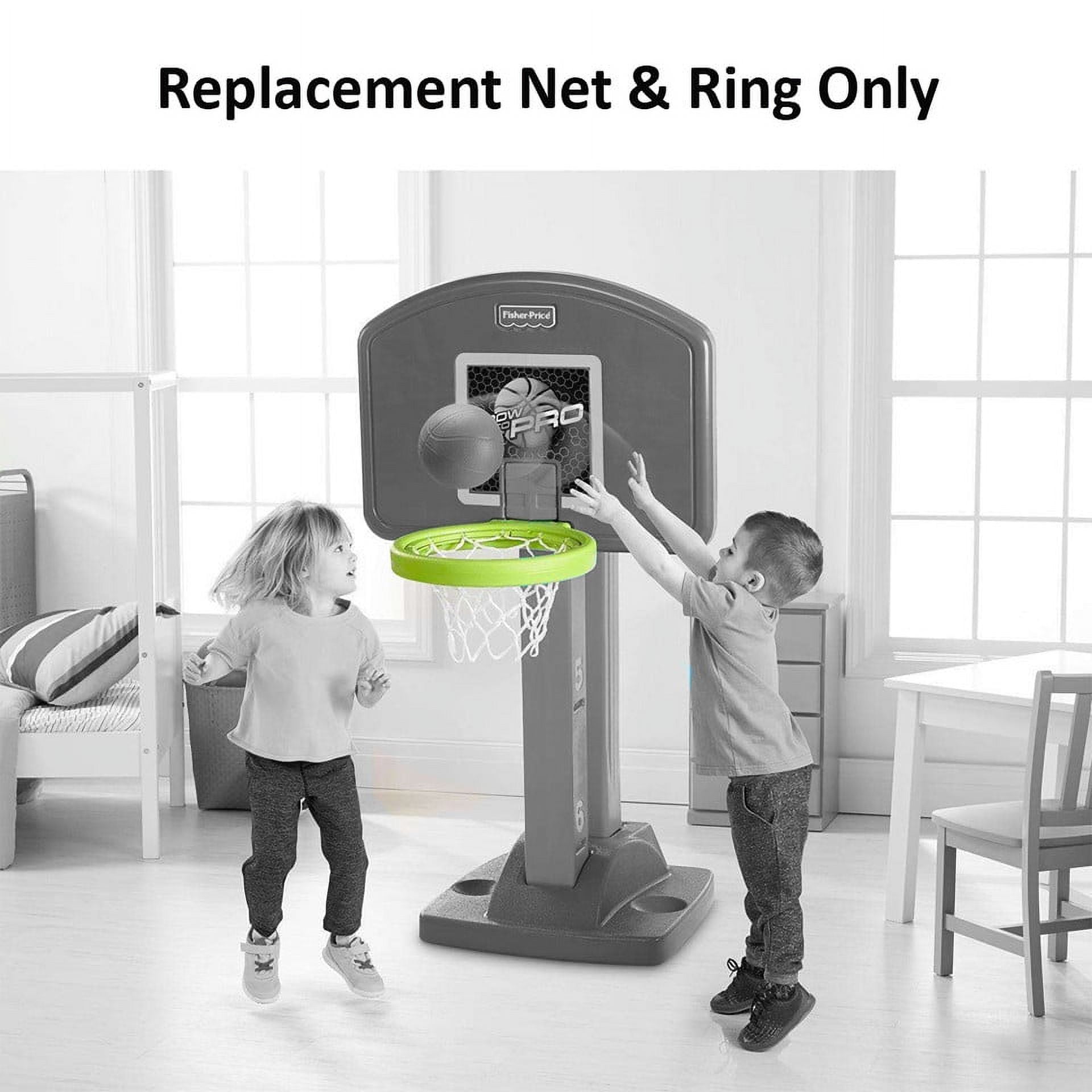 Fp Fisher Price I Can Play Basketball - Replacement Net & Ring Assembly (Lime Green)