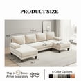 thumbnail image 3 of 112" U-Shaped Chenille Sectional Sofa with Double Chaise Loungers - Sectional Couches Modular Design for Living Rooms and Apartments - Beige, 3 of 7