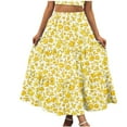 thumbnail image 2 of Delliss Women's Tiered Boho Skirt Casual Elastic High Waist Maxi Skirts, 2 of 4