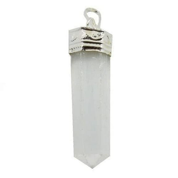 Selenite Three Faceted Point Pendant,Positive Energy,Yoga,Reiki,Meditation,Natural Healing Crystal